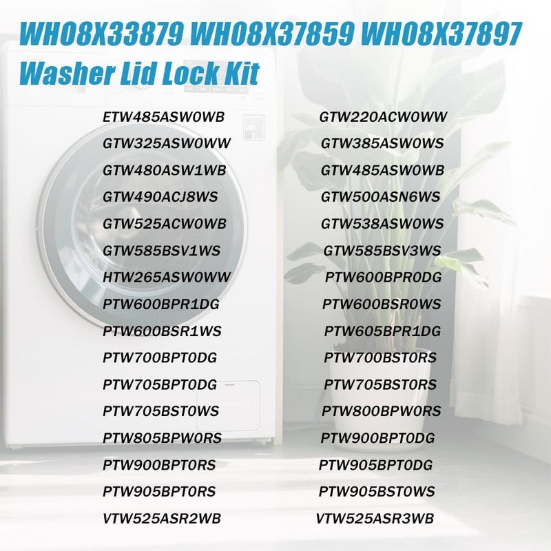 Fuziddn WH08X33879 Washer Lid Lock Assembly - Stainless Steel Spring & IP55 Waterproof, UL Certified Fit for GE PTW600/PTW700/PTW900 Series, GTW220/GTW385, HTW265 Models (Replaces WH08X37859) - Image 3